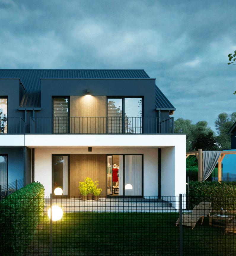 Zdjęcie podglądowe, dekoracyjne, zawierające wizualzację domów w Zator, ul. Sienkiewicza 12